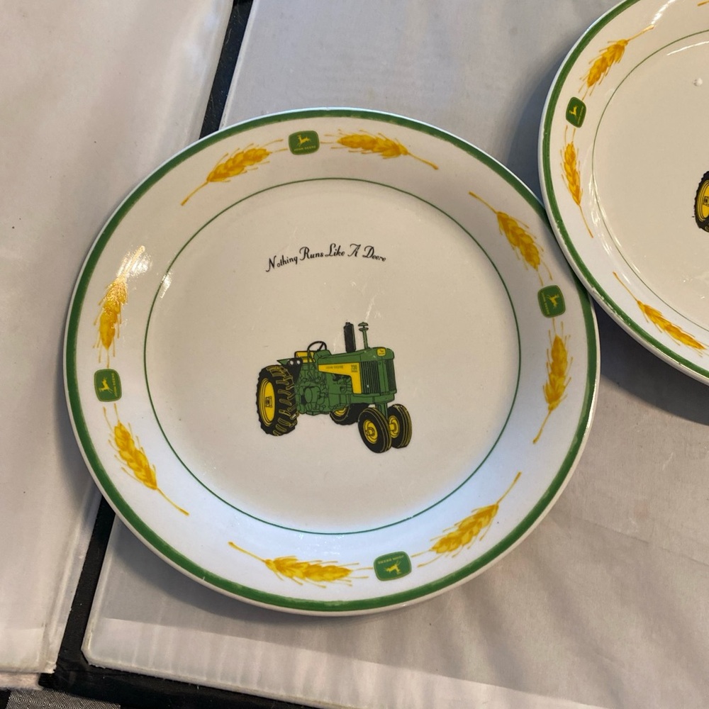 John Deere Green and Yellow Farmhouse Dinner Plate